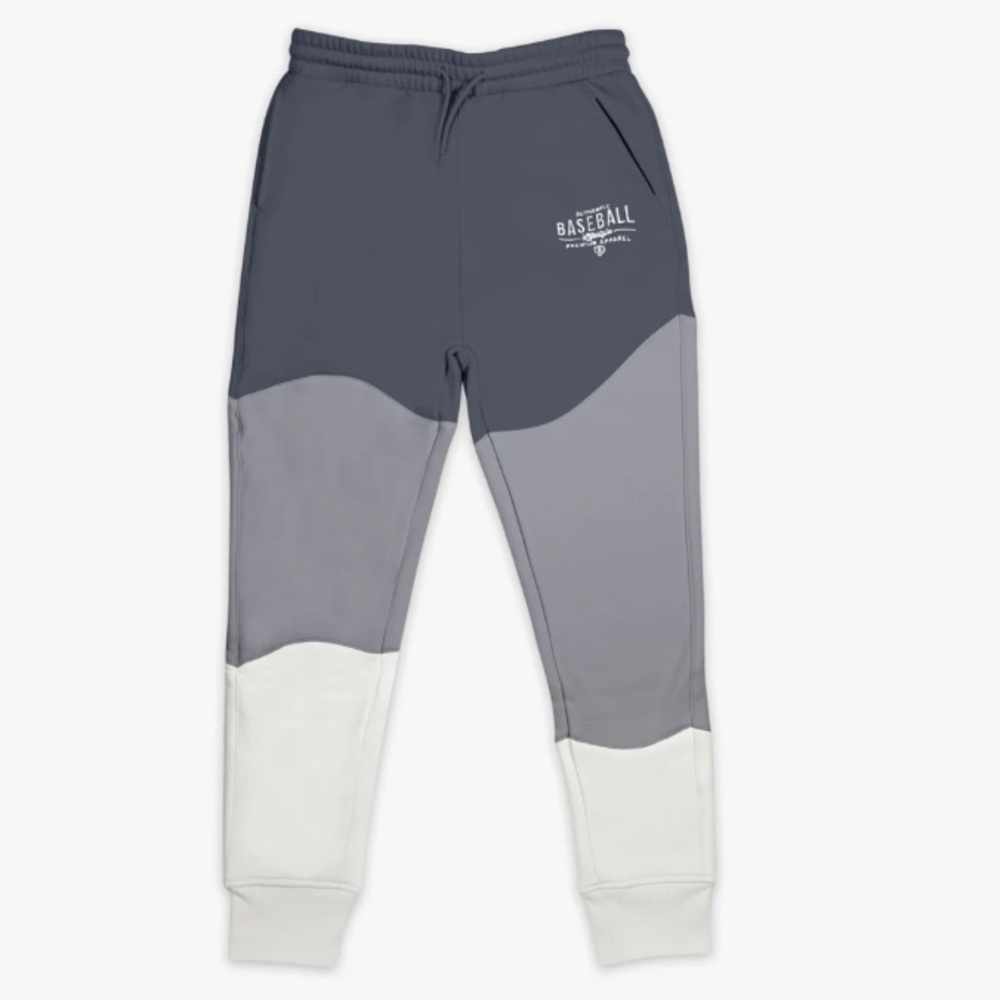 Baseball Lifestyle 101 Kids Two-Tone Joggers - Dark Gray and White